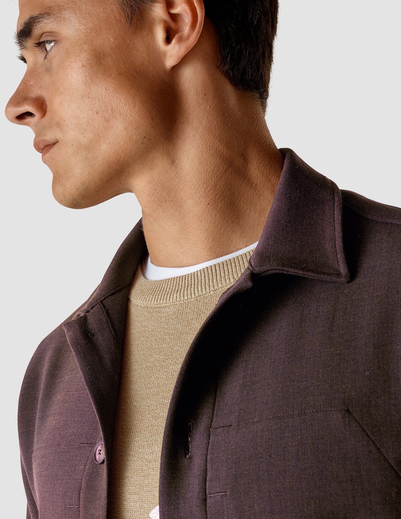 Heavy Edition Minimalist Overshirt Espresso Melange